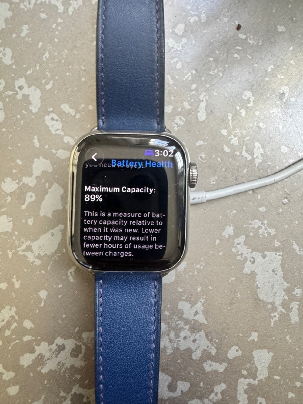 Hermes Navy Blue Single Tour Leather Apple Watch - Picture 11 of 16